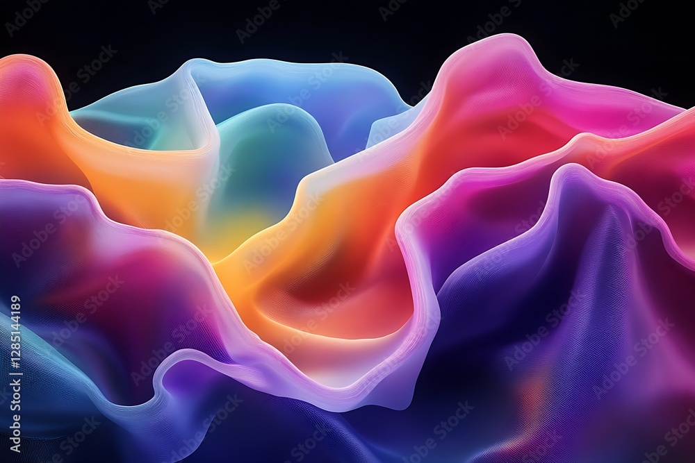 Leinwandbilder stunning colorful abstract waves with soft flowing forms and textures : generative ai