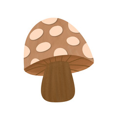 Illustration of brown mushroom