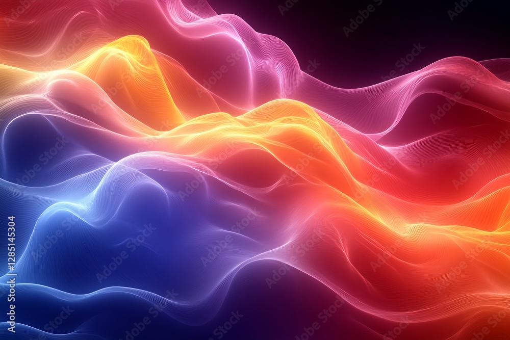 Aufkleber colorful abstract wave patterns in a mesmerizing blend of vibrant hues creating a stunning visual ex