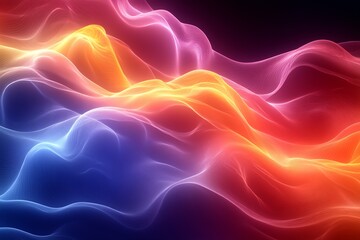 Colorful abstract wave patterns in a mesmerizing blend of vibrant hues creating a stunning visual experience : Generative AI