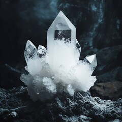 Obraz premium Magnificent Natural Crystal Display Captivating Light Effects and Elegance : Generative AI