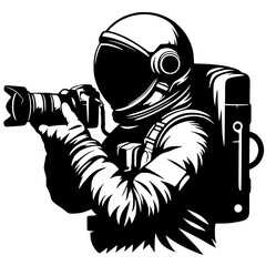 Photographer astronaut silhouette