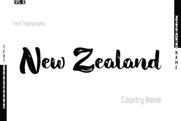 Grunge Typography Lettering Text Of Country Name New Zealand