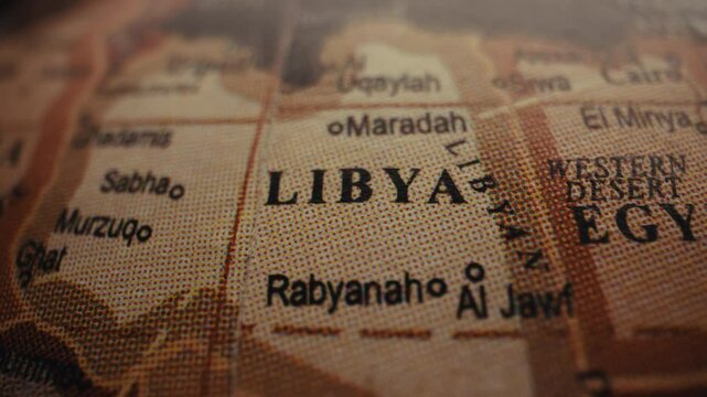 Map of Libya in Africa.