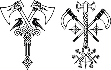 Viking tattoo vector art illustration
