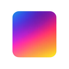 Glowing Instagram Gradient Icon with Smooth Transition Isolated on Transparent Background