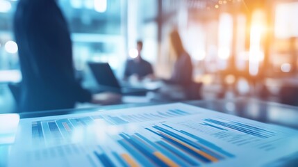 Blurred Business Charts Abstract Background