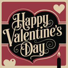 happy valentine's day, Happy Valentines Day Calligraphy Banner with Hearts, happy valentine's day typography