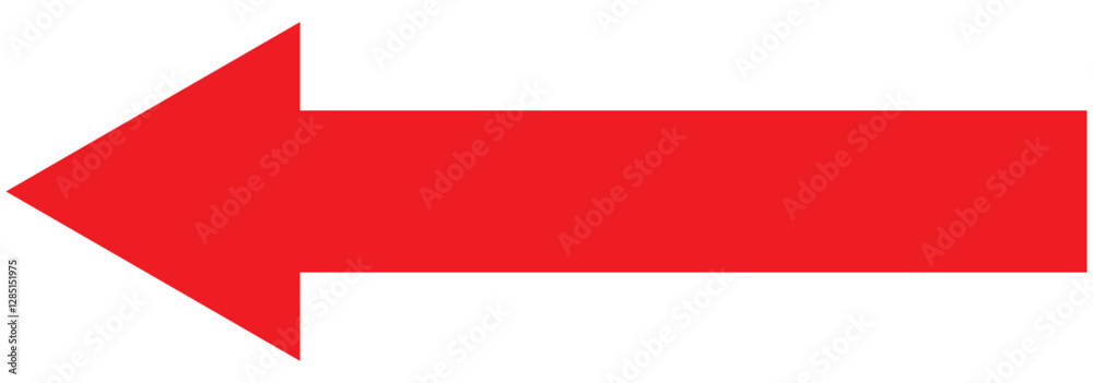 Canvas Prints red arrow icon isolated on white background. long arrow vector, icon. red horizontal arrow. straight