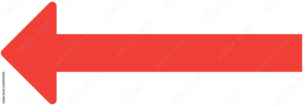 Canvas Prints red arrow icon isolated on white background. long arrow vector, icon. red horizontal arrow. straight