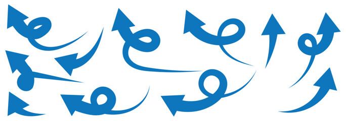 long curve arrow vector icon illustration