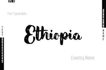 Country Name In Grunge Typography Text Lettering Ethiopia
