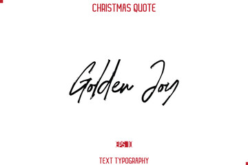 Calligraphy Lettering Happy Merry Christmas Greeting Card Text Quote Golden Joy