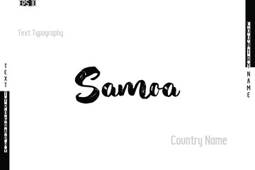 Grunge Typography Lettering Text Of Country Name Samoa