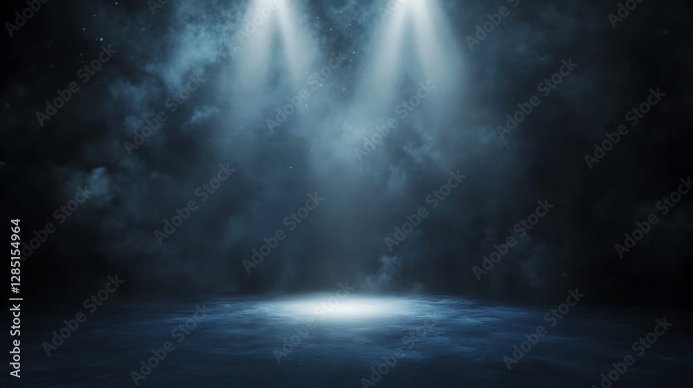 Aufkleber Mysterious spotlight in a dark atmosphere creates an intriguing visual effect.