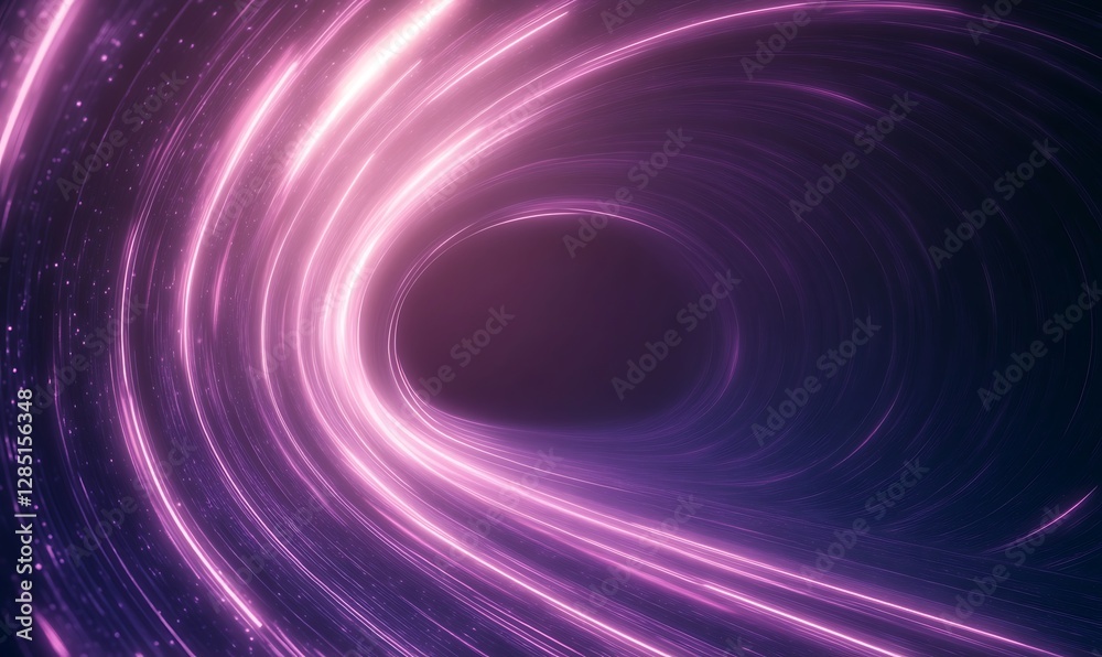 Poster Vibrant swirling light patterns create a mesmerizing black hole effect in space.