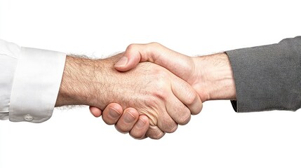 Businessmen shaking hands, agreement, deal, white background (2)