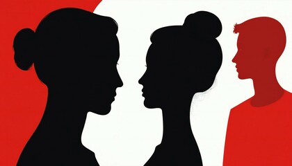 Silhouettes of People in Profile