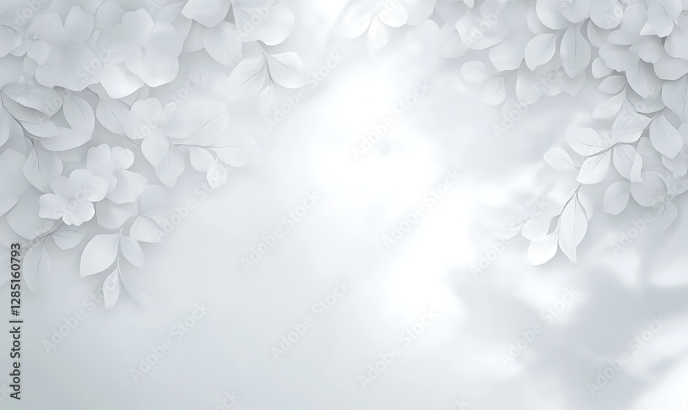 Aufkleber soft white foliage creating a serene, ethereal background with gentle light.