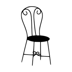 black chair isolated on white