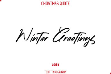 Calligraphy Lettering Happy Merry Christmas Greeting Card Text Quote Winter Greetings