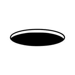 minimalist black hole or portal illustration, vector design