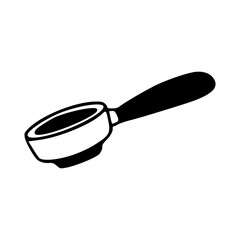 espresso machine portafilter outline vector graphic