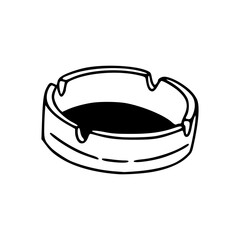 cigarette ashtray outline vector graphic