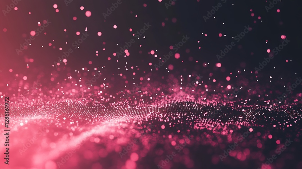 Aufkleber abstract pink particles create a dreamlike effect against a dark background.