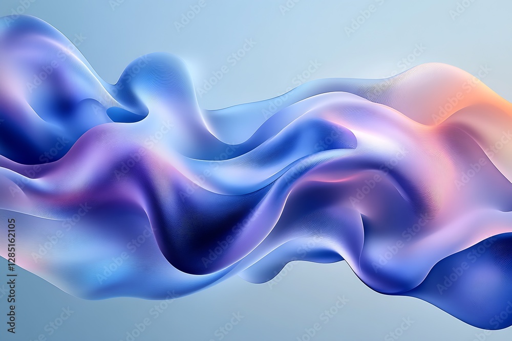 Aufkleber stunning digital waves in blended shades of blue and pink creating an elegant modern background : ge