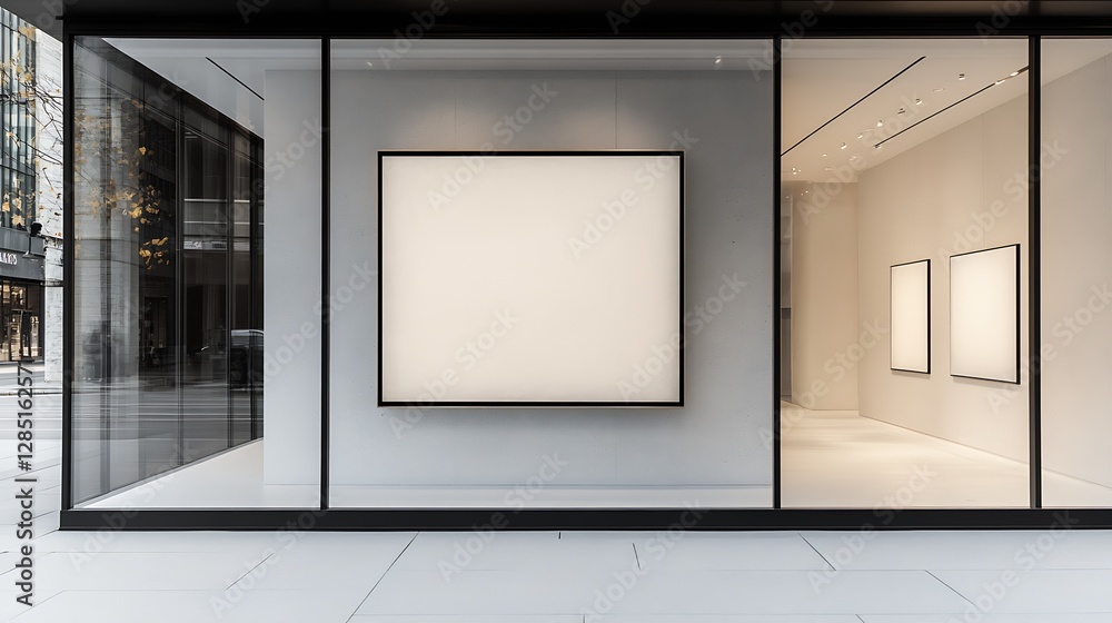 Leinwandbilder elegant art gallery scene featuring empty frame creating anticipation for upcoming artwork : generat
