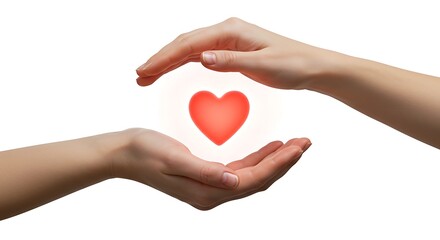 Obraz premium Hands Holding Heart Symbolic Caregiving Warmth