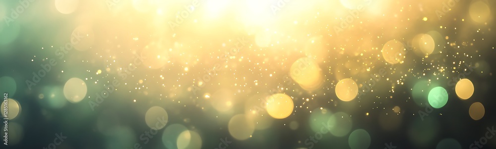 Leinwandbilder Soft golden light with shimmering bokeh effect creating a dreamy atmosphere.