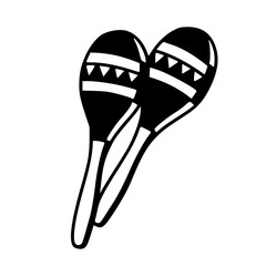 maracas silhouette vector illustration