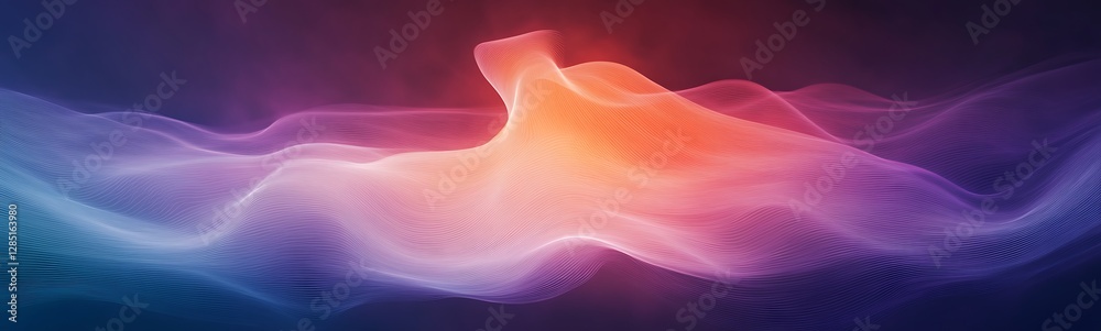 Fototapete Abstract wavy patterns with vibrant colors and a digital feel, creating a dynamic visual experience.