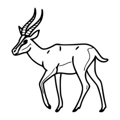 antelope outline vector graphic for coloring pages