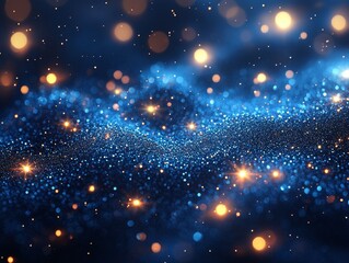 Fototapeta premium Radiant Nightfall Illumination Serenity with Sparkling Bokeh and Ethereal Dust Particles