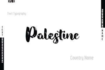 Grunge Typography Lettering Text Of Country Name Palestine
