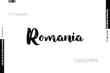 Grunge Typography Lettering Text Of Country Name Romania