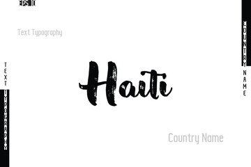 Haiti Country Name In Grunge Typography Text  Lettering Haiti.