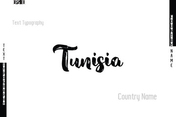 Grunge Typography Lettering Text Of Country Name Tunisia