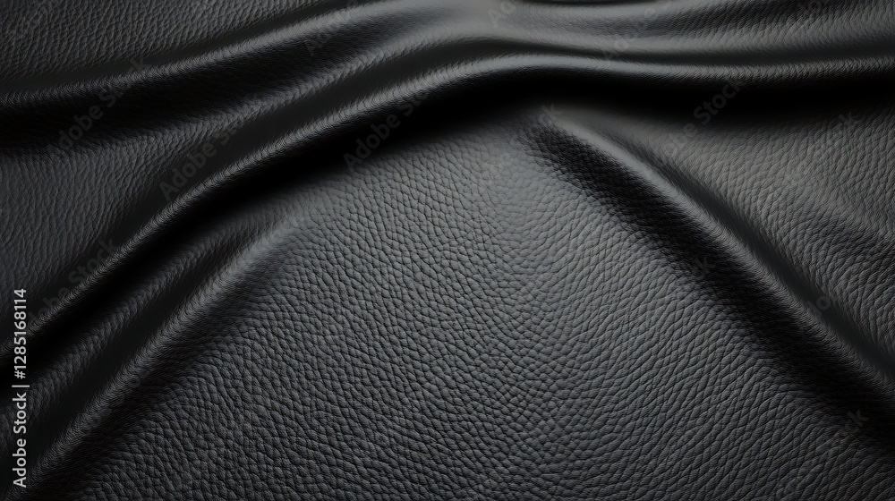 Poster Black textured fabric with subtle sheen, creating a rich and elegant appearance.