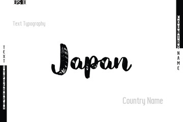 Country Name  Japan In Grunge Typography Text Lettering