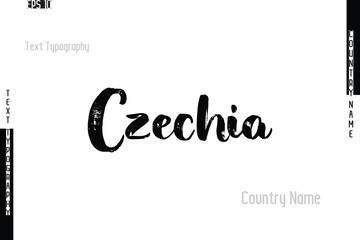 Country Name  Czechia In Grunge Typography Text Lettering