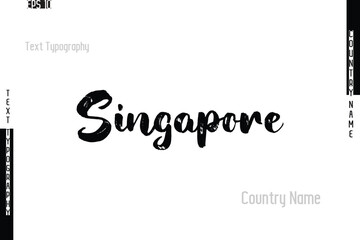 Grunge Typography Lettering Text Of Country Name Singapore