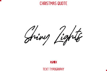 Calligraphy Lettering Happy Merry Christmas Greeting Card Text Quote Shiny Lights