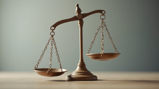 A tilted scale leaning to one side, symbolizing racial inequality and injustice.