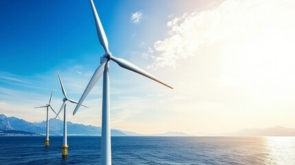 Offshore Wind Turbines Generating Clean Energy