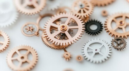 Precision Gear Mechanics  Close up Watch Parts  Gold  Silver  Black Cogs