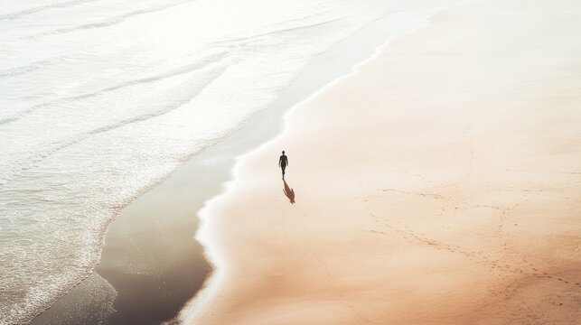 Foot health wellness displayed by a person walking on a beach. Featuring natural foot movement and vitality